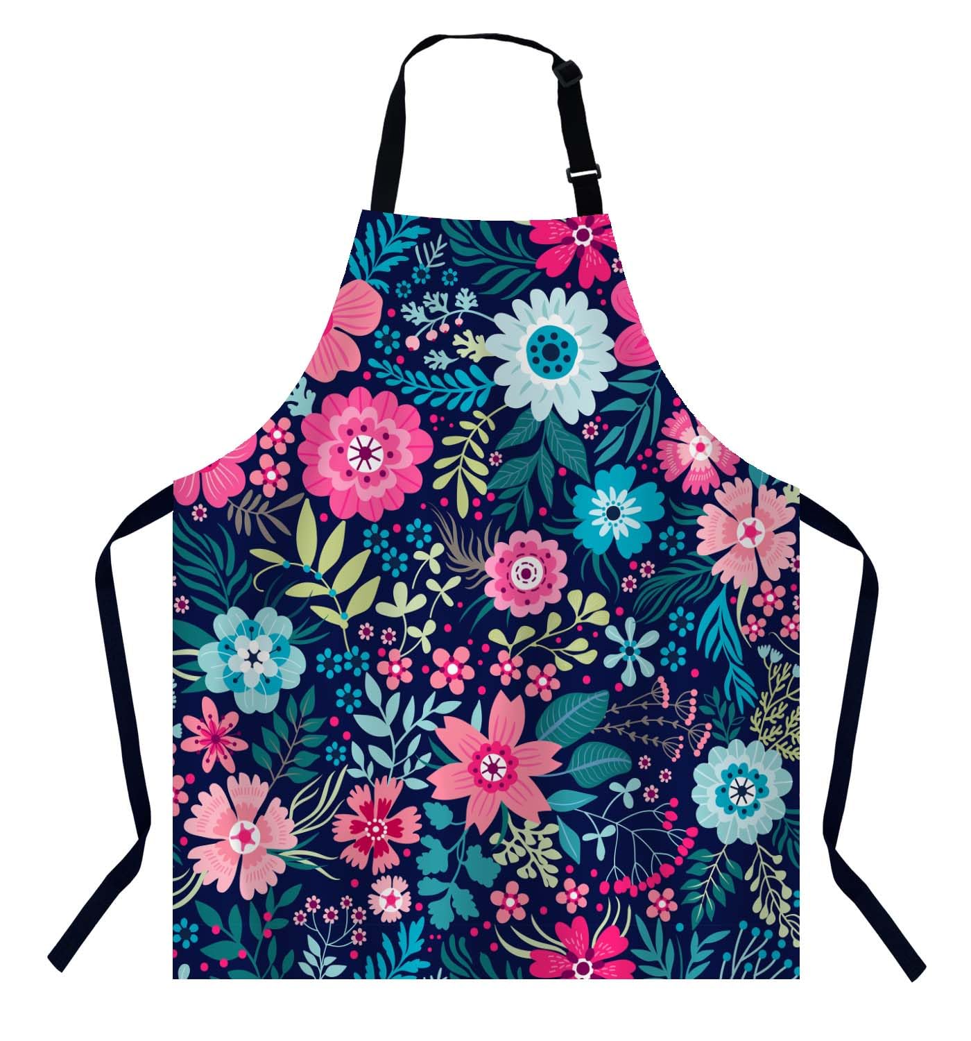 Bgbdeia Men's Colorful Flowers Chef Apron For And Wo - Kitchen, Bbq & Catering Bibs