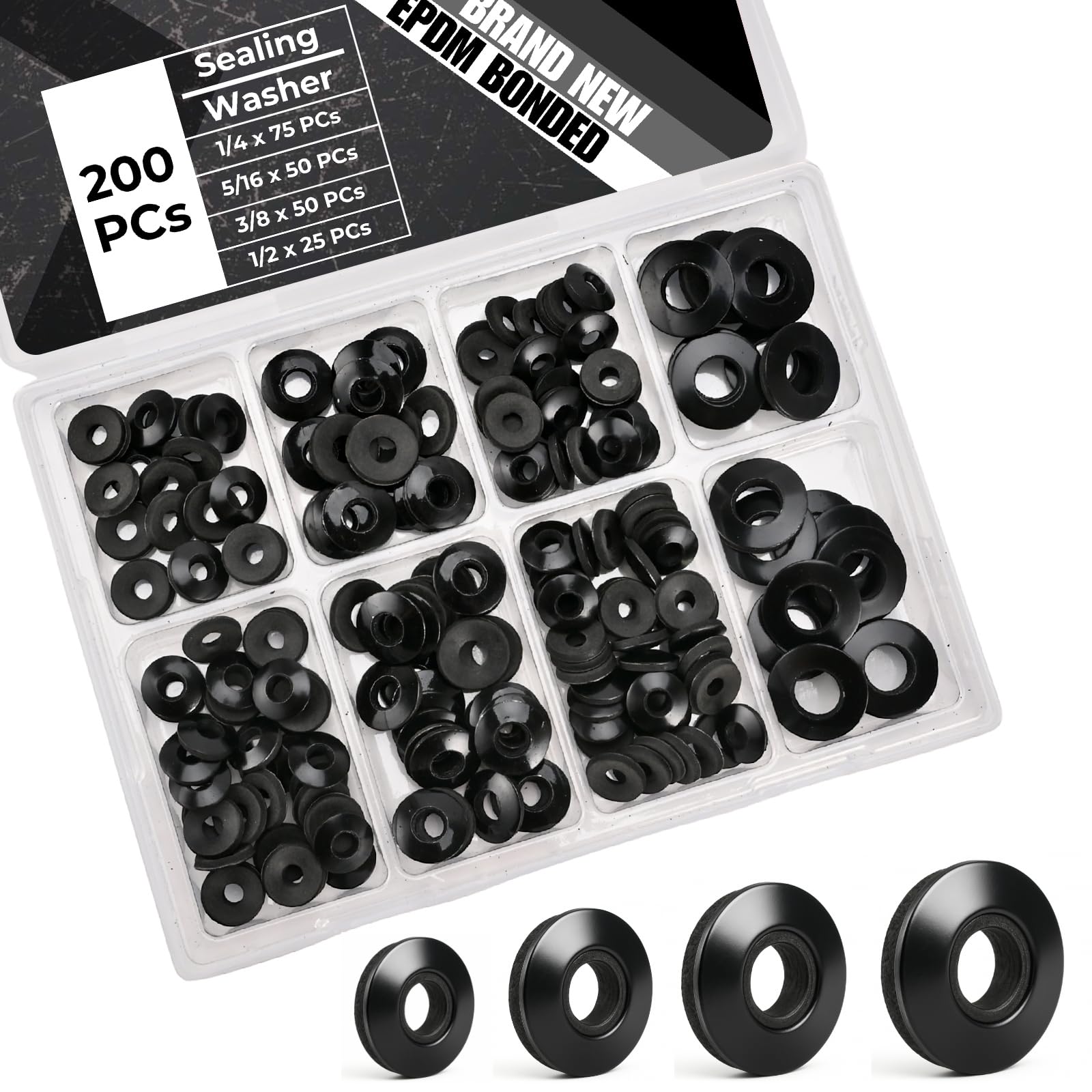 EPDM Washers for #8 Screws - Stainless Steel Backed -11 EPDM Washers for #8 Screws - Stainless Steel Backed -11