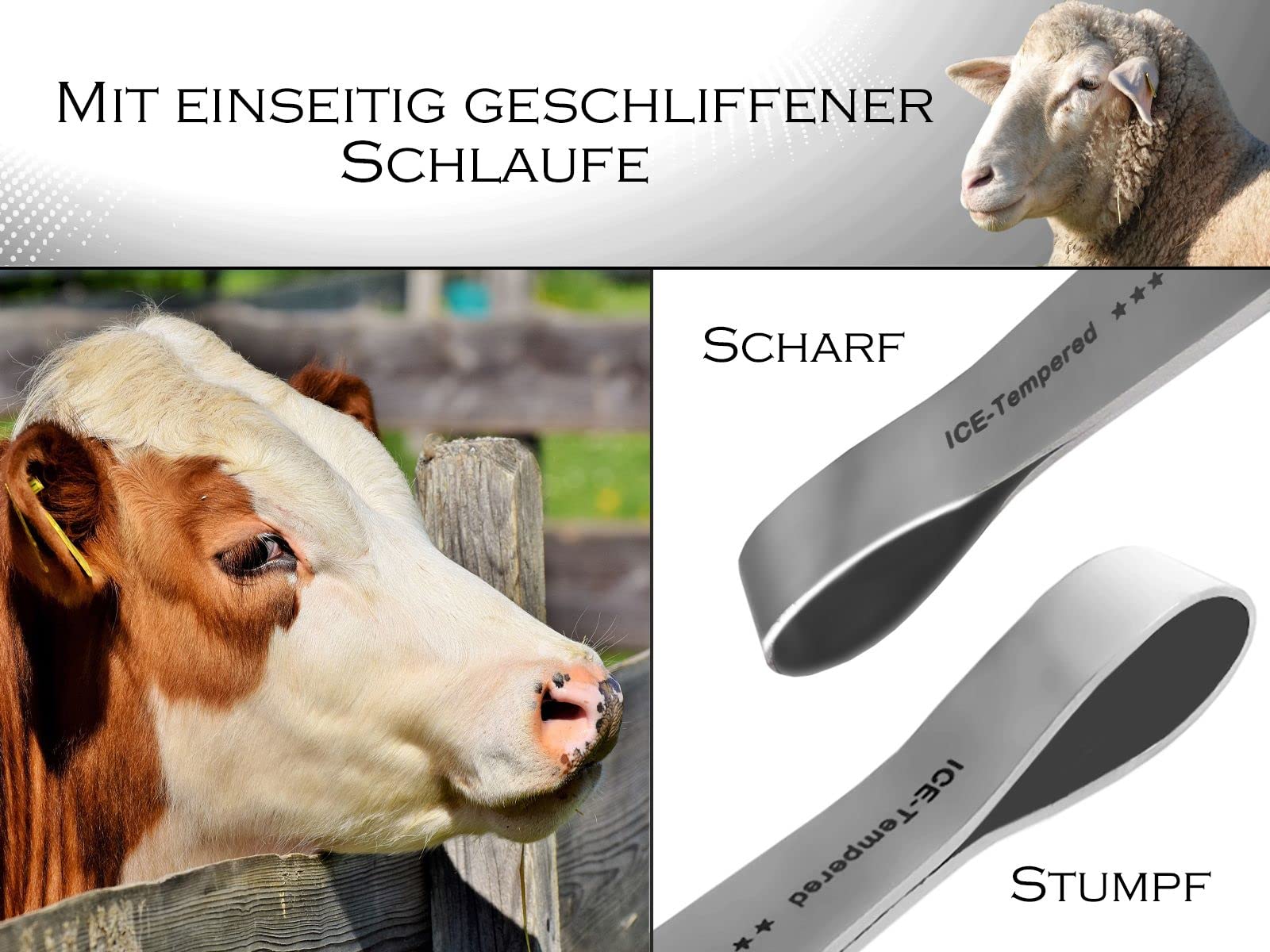 InstrumenteNrw Pferde Hufmesser Set 3er Hufschneidemesser Schlaufenmesser