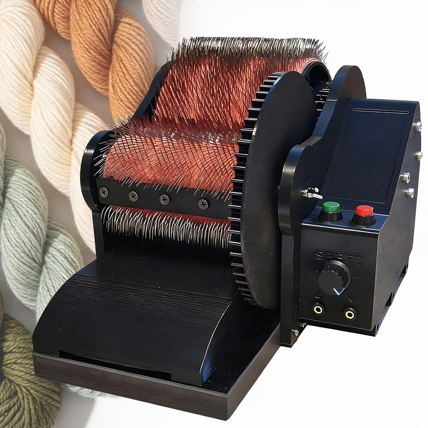 Ymnogjie Practical Electric Wool Carding 50W Low Power Drum Carder Stable Fiber Arranging Machine For Home Use Wool Processing And Art Craft Creation