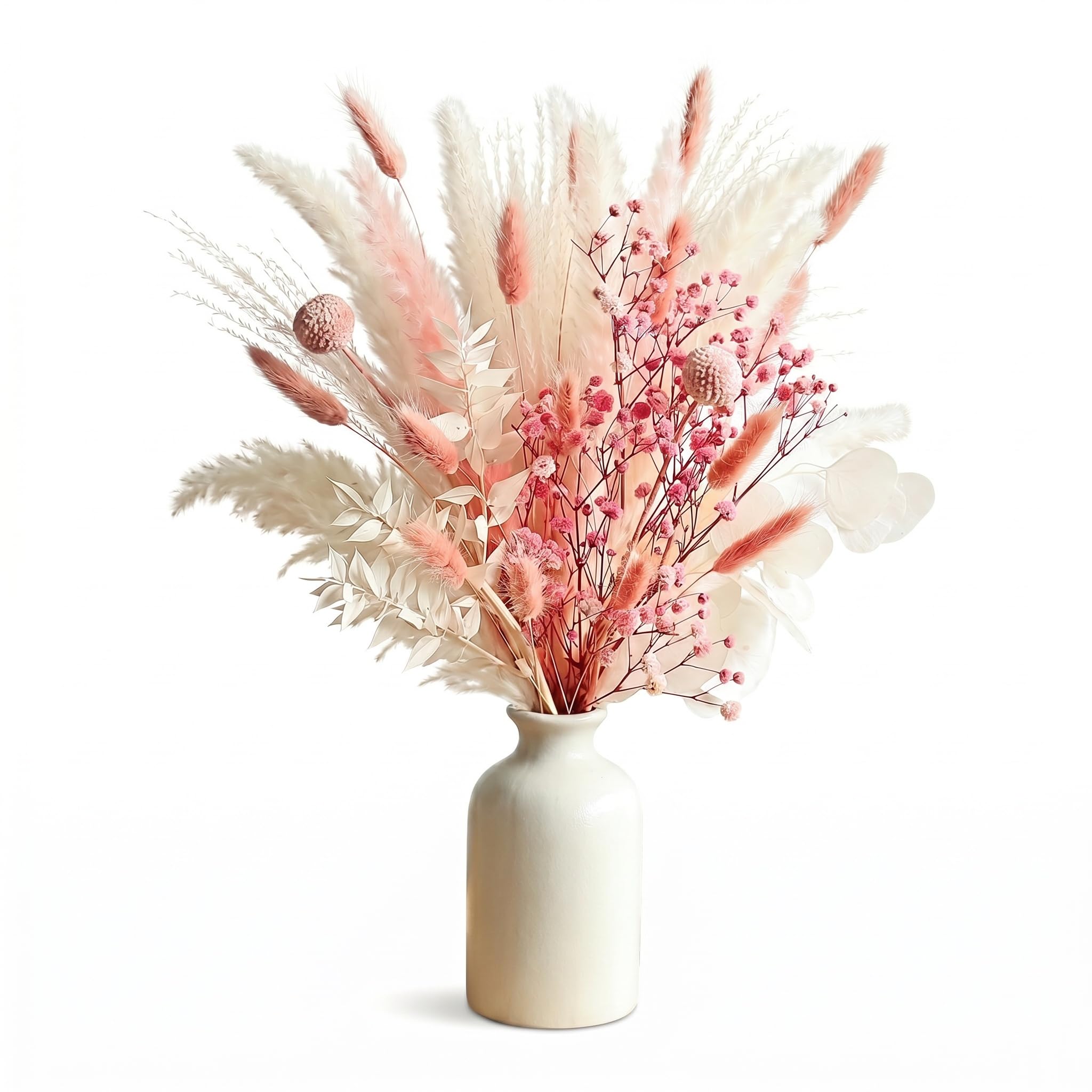 44cm Pink Dried Flower Bouquet for Boho Wedding Centerpieces