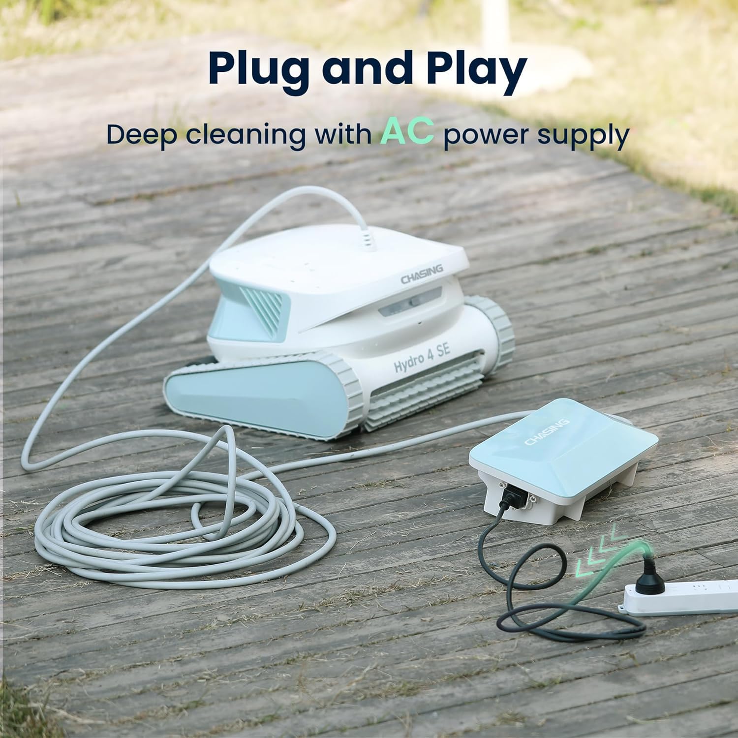 Chasing Hydro 4 SE Aspiradora de piscina para piscinas enterradas | Robot limpiador para piso, pared y línea de flotación | Siempre limpieza, nunca carga | Cable de 40 pies | Cesta de filtro de 4.1 L