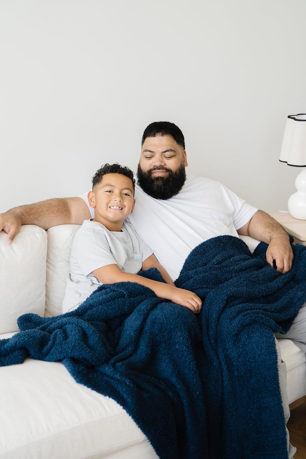 SARANONI Bamboni Luxury Throw Blanket | Super Soft Plush Home Decorative Comfy Blankets for Sofa, Couch or Bed | Blue, Large - 50" x 60"