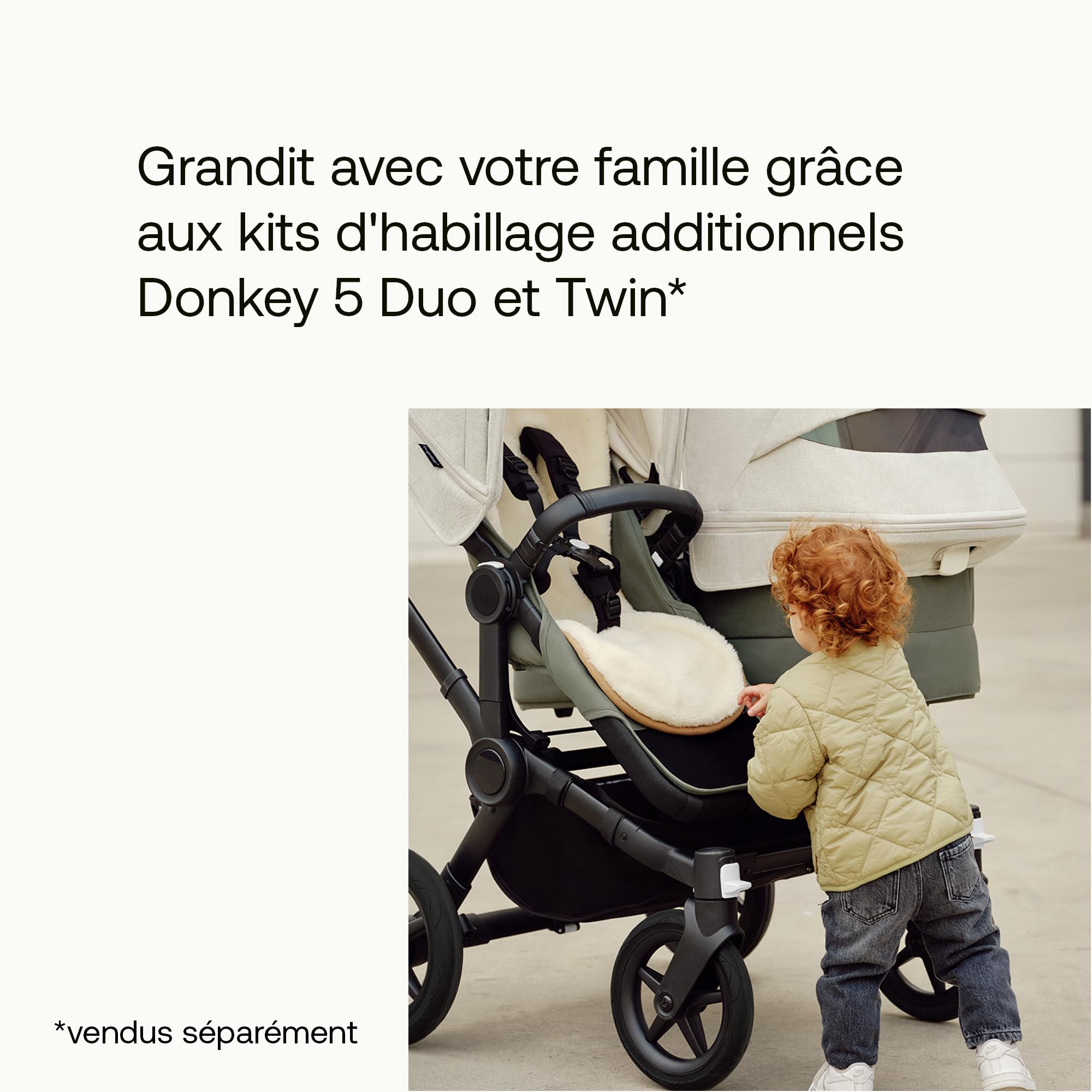 Bugaboo Donkey 5 Duo, Kit d'extension complet, Côte à Côte, Design amélioré, siège réversible, direction à une main et rangement extensible, Bleu tonerre
