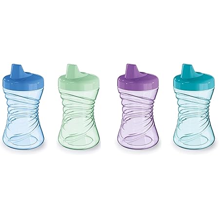 Gerber Graduates 10 Ounce Fun Grips Hard Spout Sippy Cup, 4 Count, Assorted colors