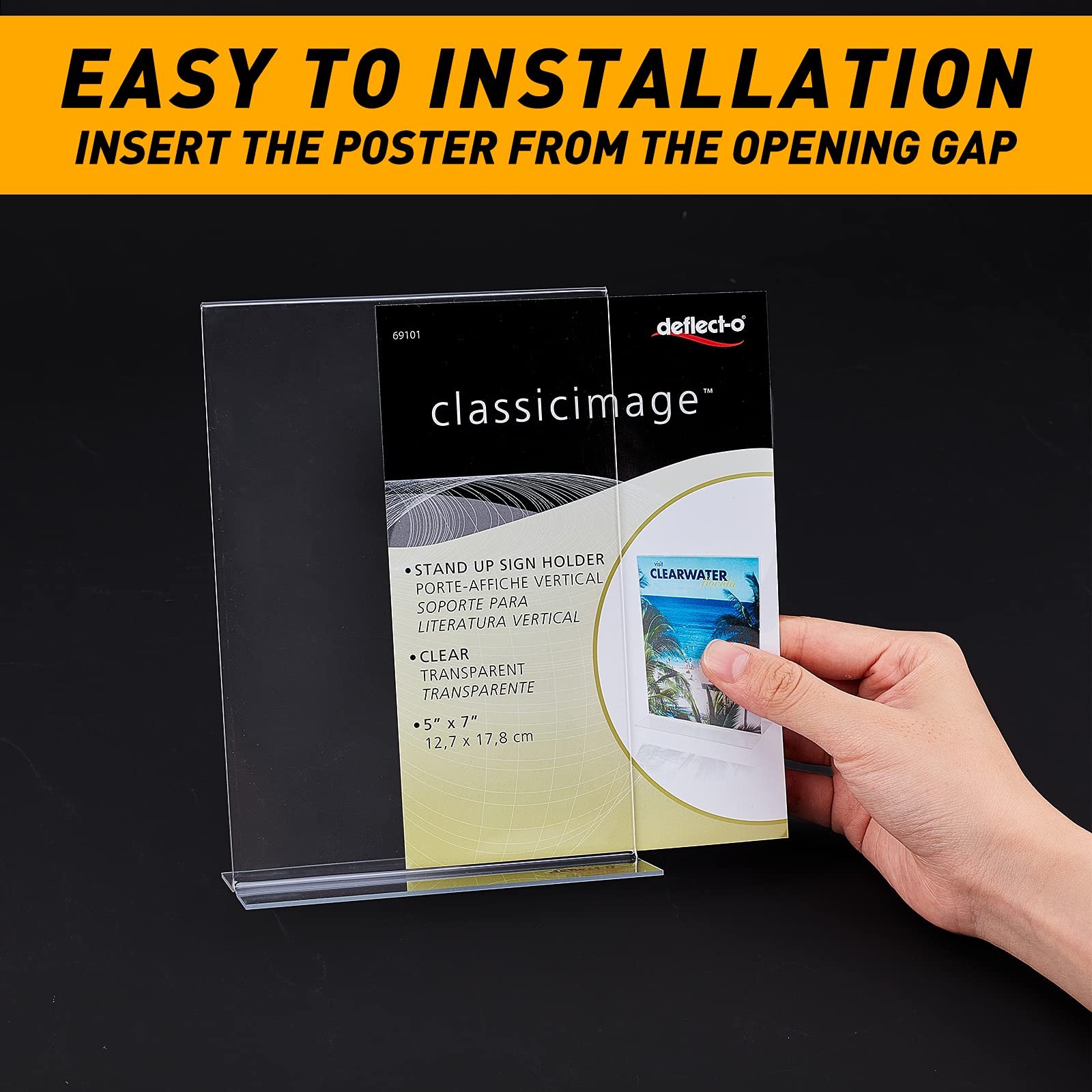 NBEADS 4pz Display per Poster in Acrilico, Supporto per Menu Trasparente per Poster Espositore per Clip A Doppia Faccia A Forma di T Supporto per Ristoranti pubblicità Listino Prezzi Istruzioni