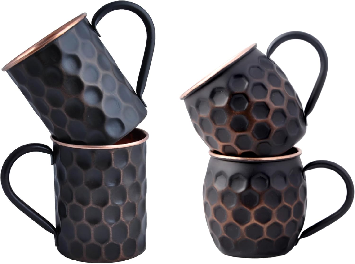 STAGLIFE Moscow Mule Copper Mugs for Men, 20 Oz [Set of 2] + 16 Oz [Set of 2]