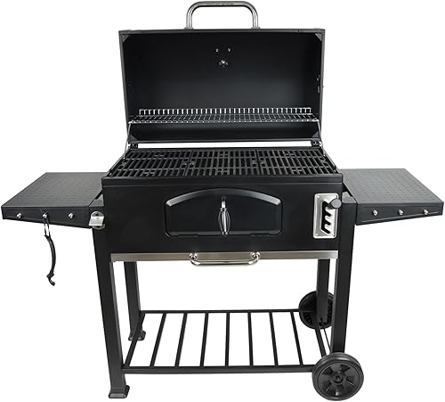 Miniatura 8 de Grill Boss - Parrilla de carbón con gran área de cocción de 32 pulgadas, incluye estante de calentamiento, estantes laterales, almacenamiento