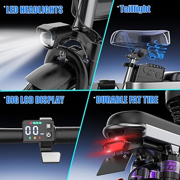Electric Bike for Adults,14 Folding Adult E Bike with 650W Peak Motor,25 mph,30 Miles Range, 8-Point Suspension & Disc Brake,Commuter Electric Bicycle,UL2849 E Bike
