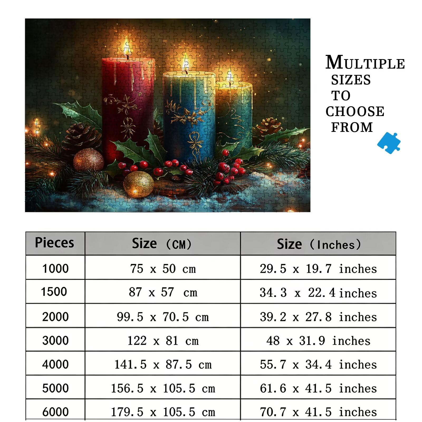 Puzzle 2000 elementów, świeca, drewniane puzzle dla dorosłych, klasyczna gra edukacyjna, puzzle marzenie, duże, imponujące puzzle, piękna dekoracja, puzzle i prezenty, zestaw do majsterkowania dla