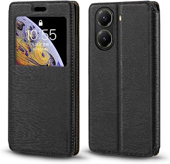 Window Leather Case for Poco X7 Pro 5G - Black