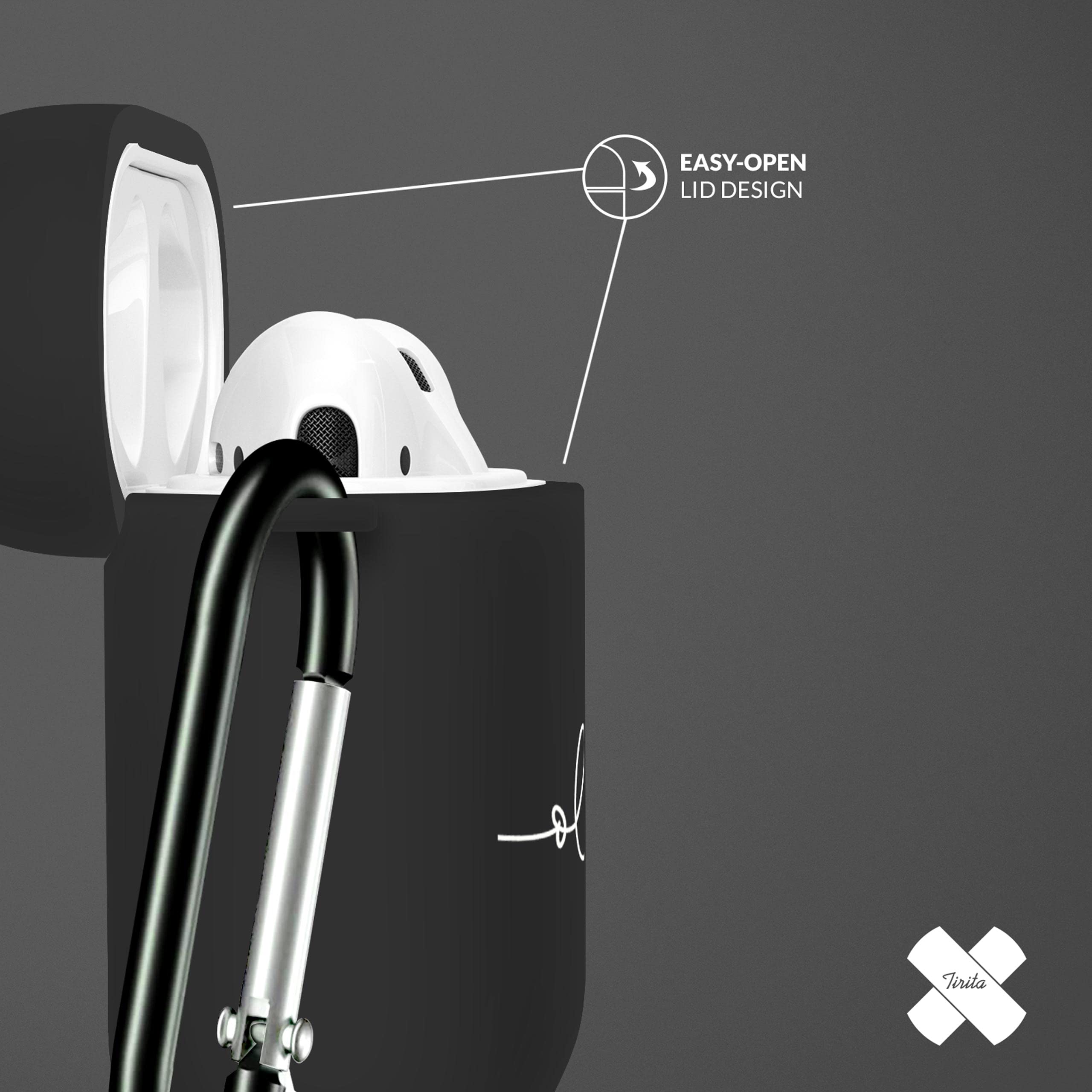 Tirita Personalised Custom Case Compatible with Apple AirPods 4th gen, Support Wireless Charging, with Carabiner, Front LED Visible [14- Golden Bee] — view 62