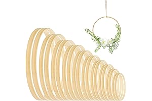 Zabare 20 Pieces Wooden Hoops for Crafts