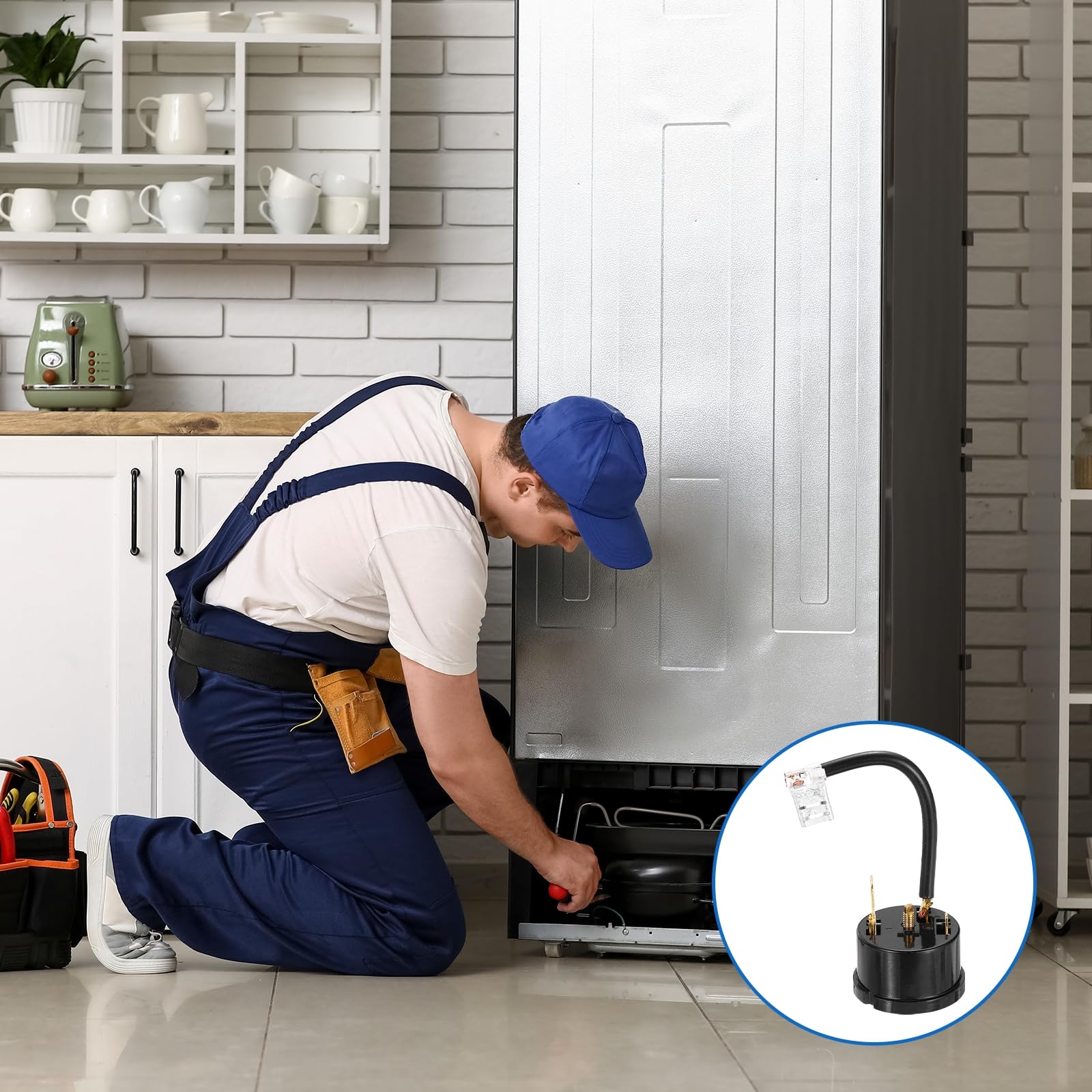 QUARKZMAN 3 szt. 1HP (750 W) Zabezpieczenie przed przeciążeniem lodówki, 2-pinowe zabezpieczenie termiczne do kompresora zamrażarki do mini lodówki, chłodziarka do napojów