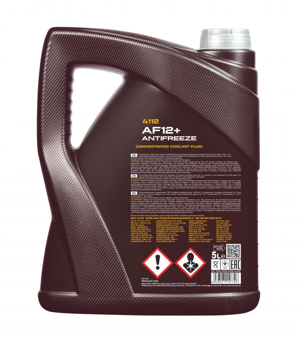 MANNOL 4112 Antifreeze AF12+ Longlife 5L