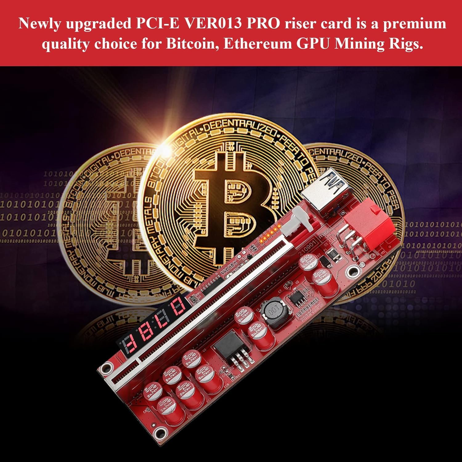 Amazon.co.jp: Mzhou USB 3.0ケーブル付きPCI-E 1X to 16X Riser Card -  ビットコイン(BTC)、イーサリアム(ETH)&暗号マイニングリグ用シングルGPUマイニングエクステンダー、6ピン/SATA電源、安定した低ノイズ設計  : パソコン・周辺機器