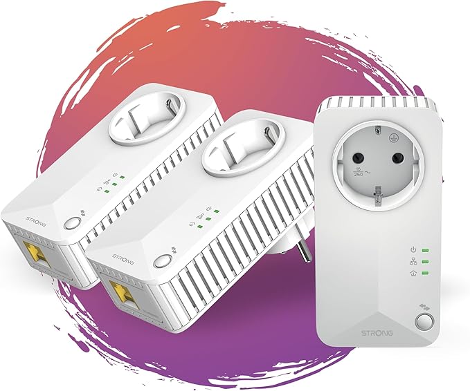 STRONG Powerline 600 Triple Pack | enthält 3 Powerline 600 Adapter | bis zu 600 Mbit/s |HomePlug ...