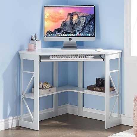 VECELO Small White Corner Desk: The Perfect Fit for Your Limited Space