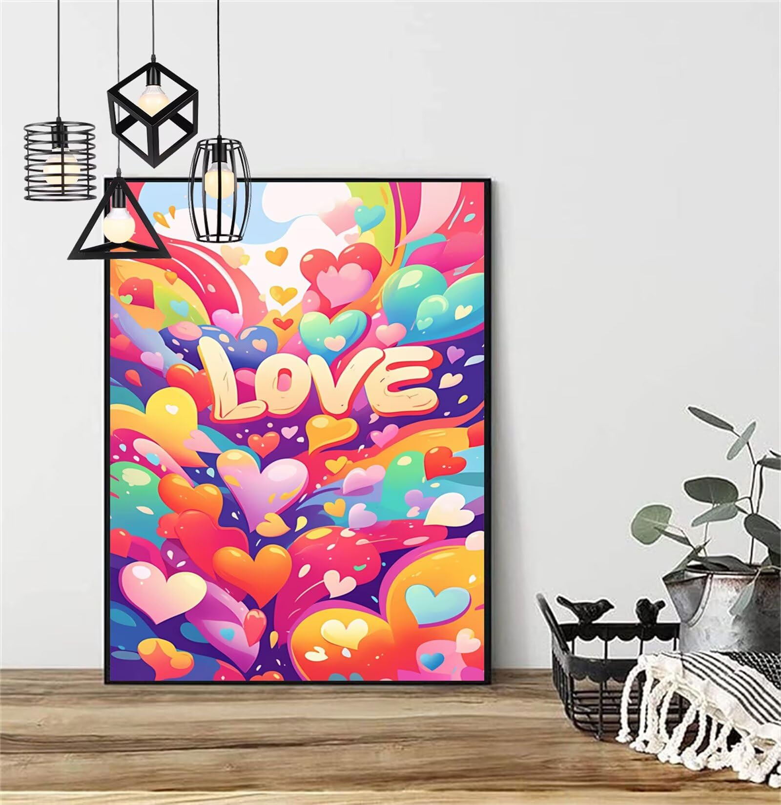 Malarstwo diamentowe, obraz dla dzieci, abstrakcja 2025, 60 x 90 cm, kryształowy haft krzyżykowy, obrazy do majsterkowania, dla dziewczynek 8 lat, zestaw do majsterkowania, do domu, na ścianę, prezent