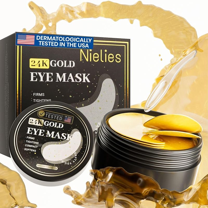 Máscaras para a região dos olhos Nielies com colágeno e ouro 24K, 30 pares