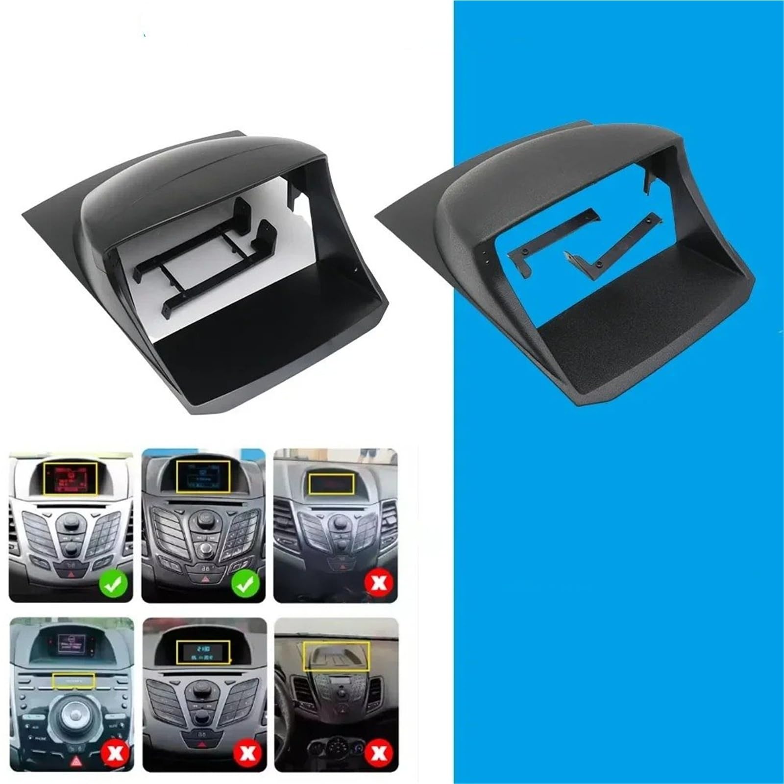Kit Installazione Fascia Autoradio 9 Pollici Car Audio Pannello Android Multimedia Radio Telaio Adattatore Cavo Di Cablaggio Catena Host Per Ford Per Fiesta 2009-2014(2009-2011 Frame)