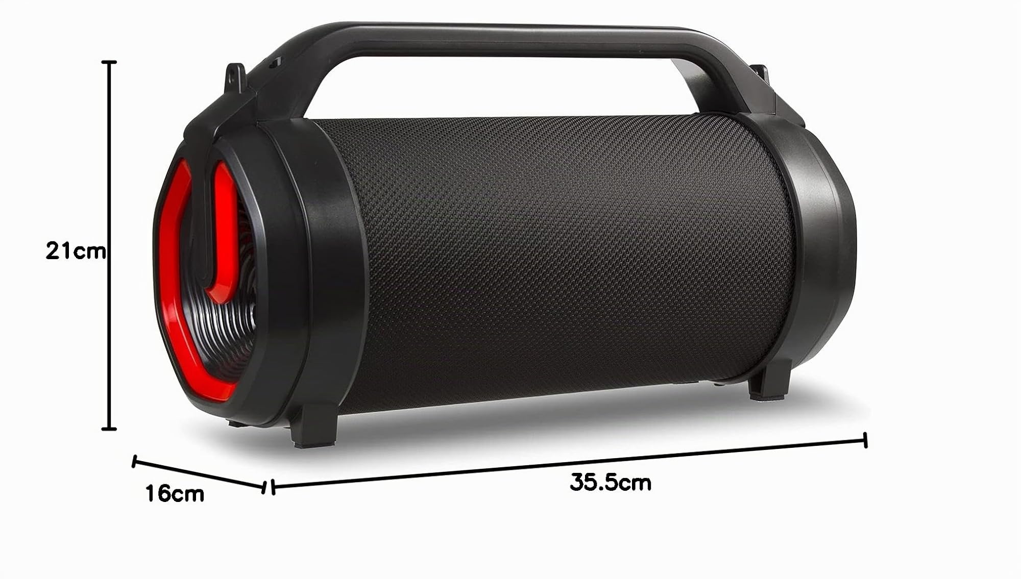 Audiocore AC875 Bazooka Altavoz Bluetooth Portátil Boombox 20W + 5Wx2 IPX4 / Radio/microSD/Aux-In/USB/Iluminación/Puerto de Micrófono