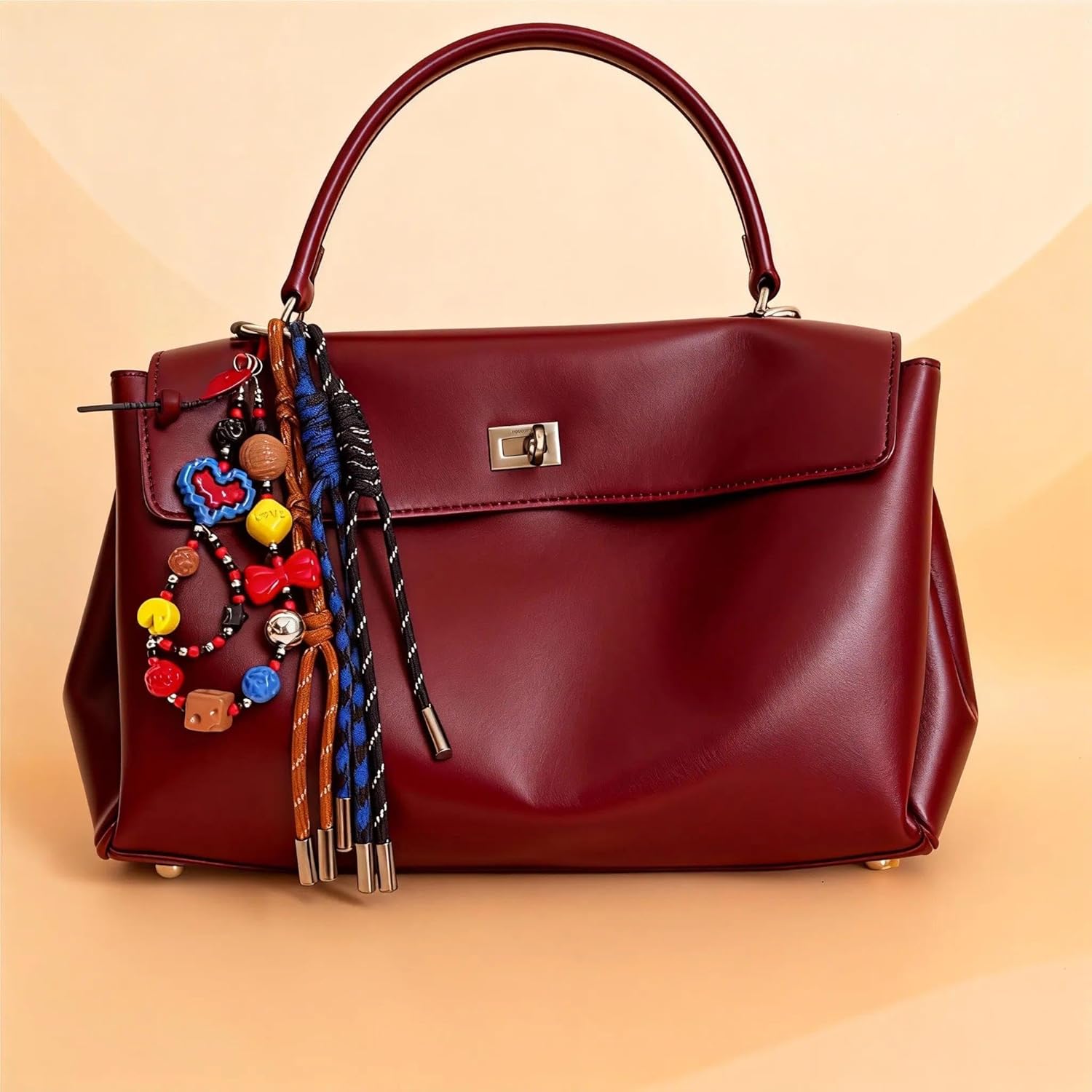 QTMY Cute Beaded Braided Keychain Bag Charms for Handbag Purse Backpack Accessories Bogg Bag,418 - Image 3