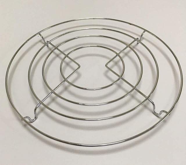 2 Chrome HOT PAN Pot Stands - Stainless Steel Round Trivet Holder Kitchen New