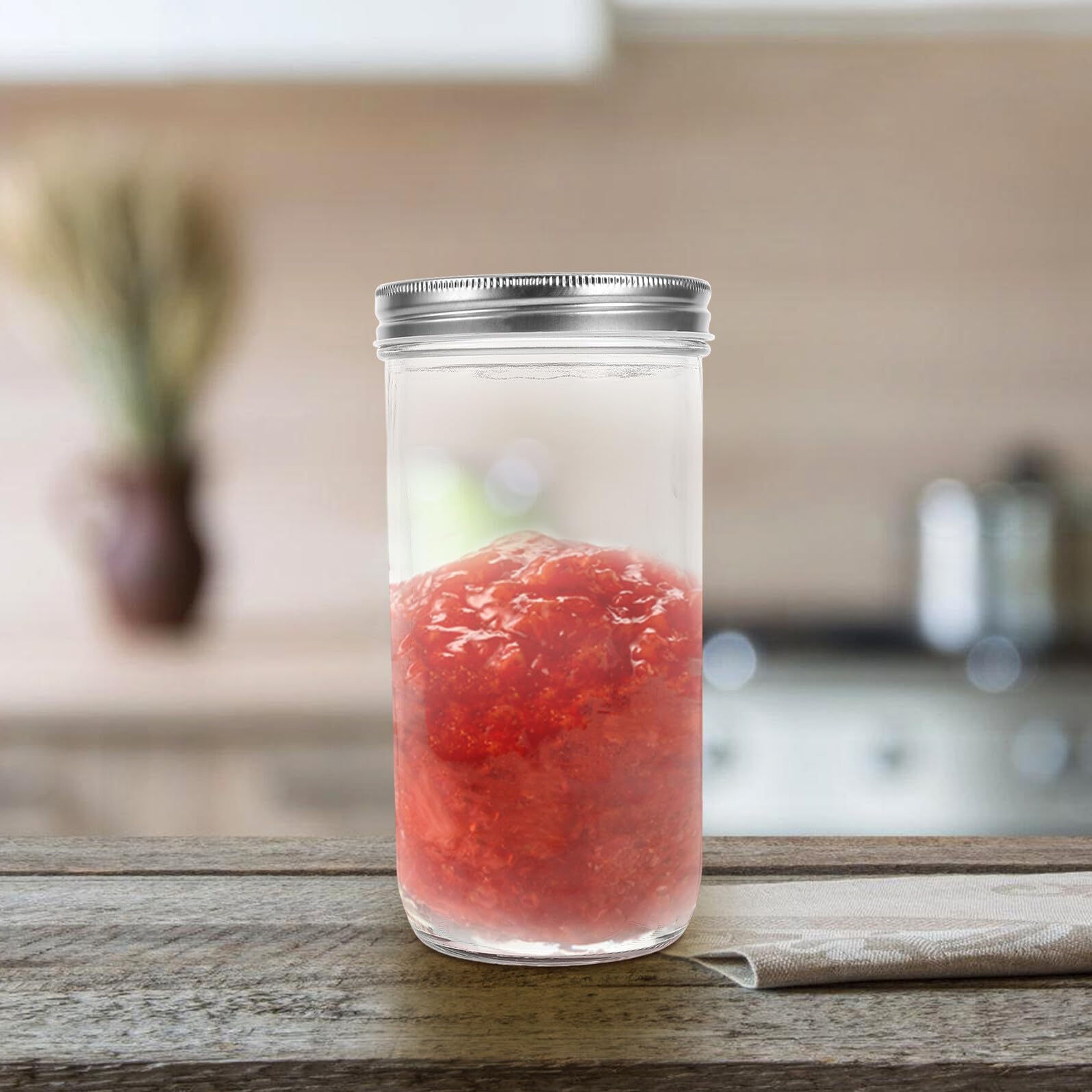 NUOBESTY 2stücke Luftdichte Vorratsdosen aus Glas mit Deckel Transparente Küchenbehälter für Marmelade und Honig Kleine Mehrzweckgläser für Zuhause