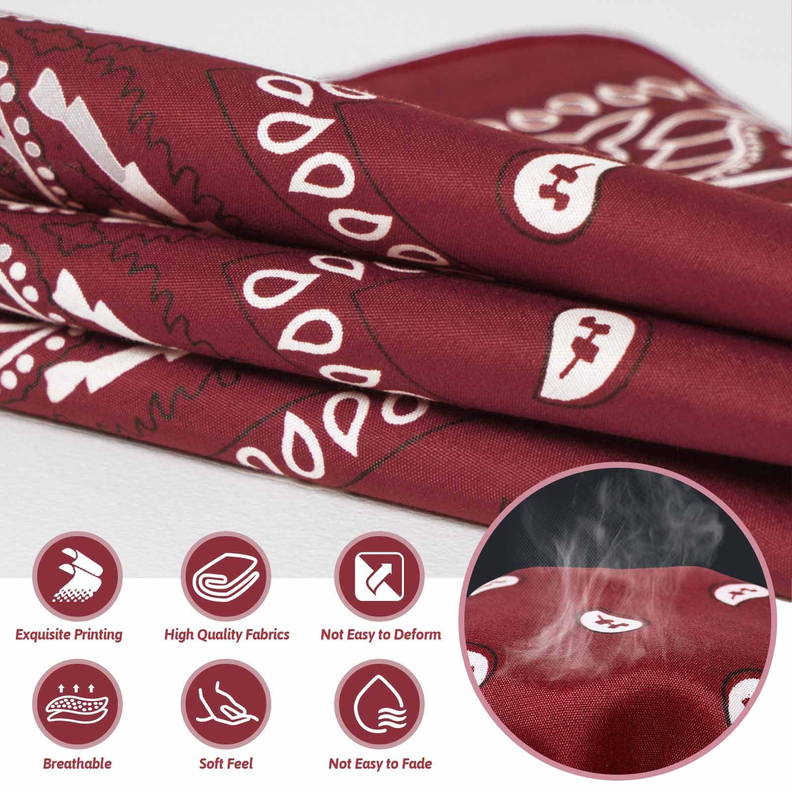 AWUMBUK Bandana Damen & Herren 12 Stück – Atmungsaktives Dreieckstuch Kopftuch, Halstuch Motorrad und Paisley Tuch – Vielseitig für Western-Party, Cowboy-Outfit und Sommer Sport (55 x 55 cm)
