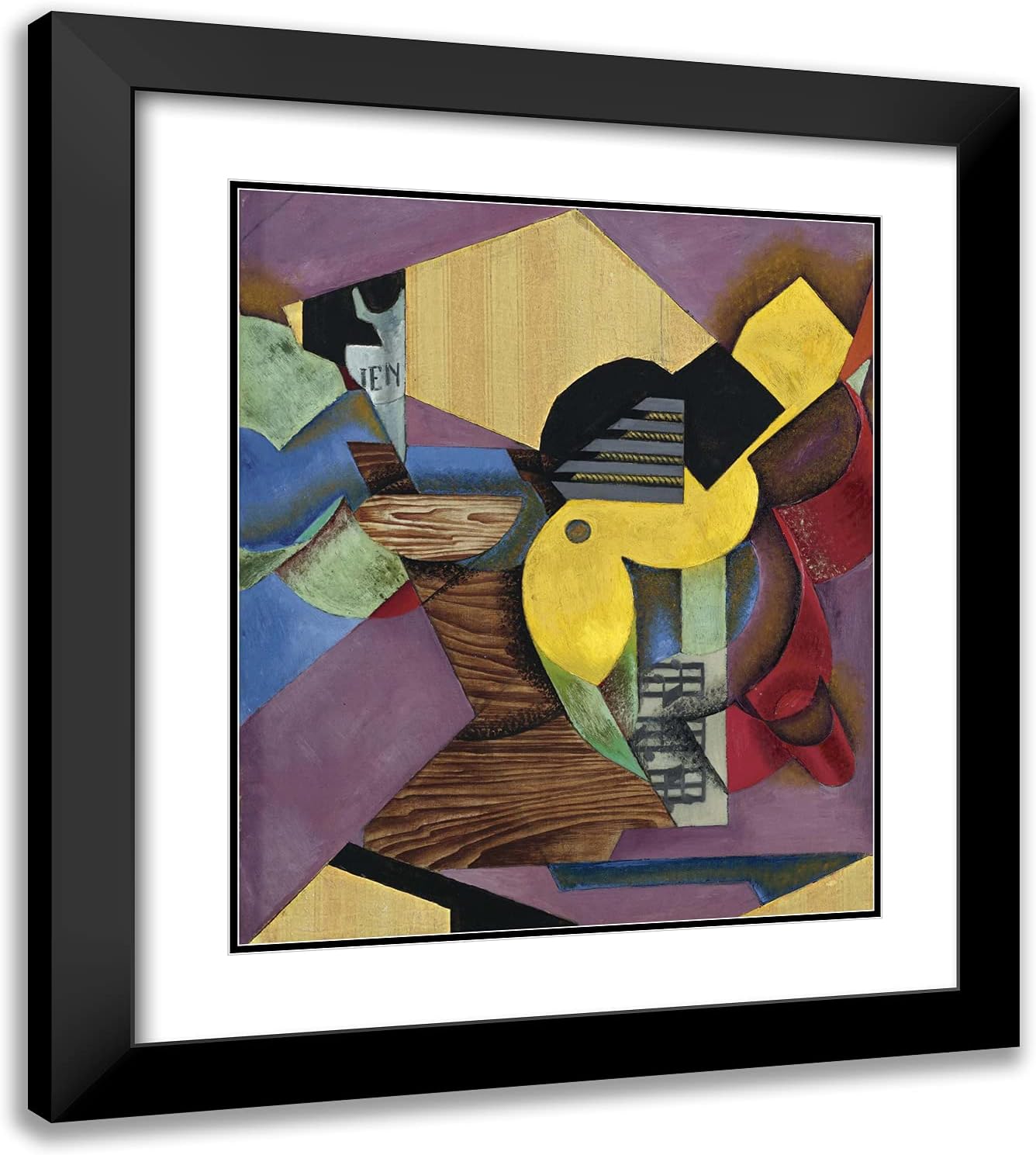 ArtDirect Gris, Juan 20x22 Gold Ornate Framed Art Print with Double Matting Titled: Guitar