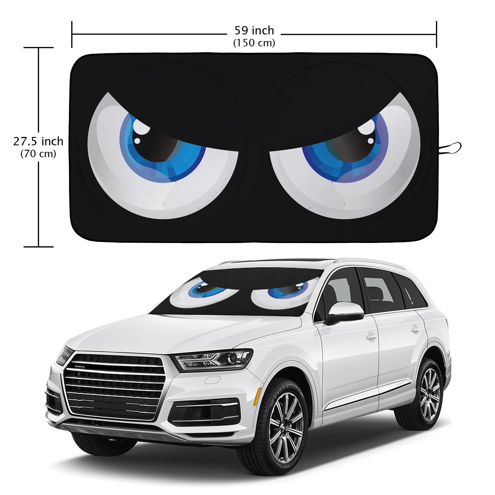 Blue Eyes Car Windshield Sun Shade Foldable Sunshade Front Window Cover Sun Visor Protector Accessories (59x27.5 inches) - 2