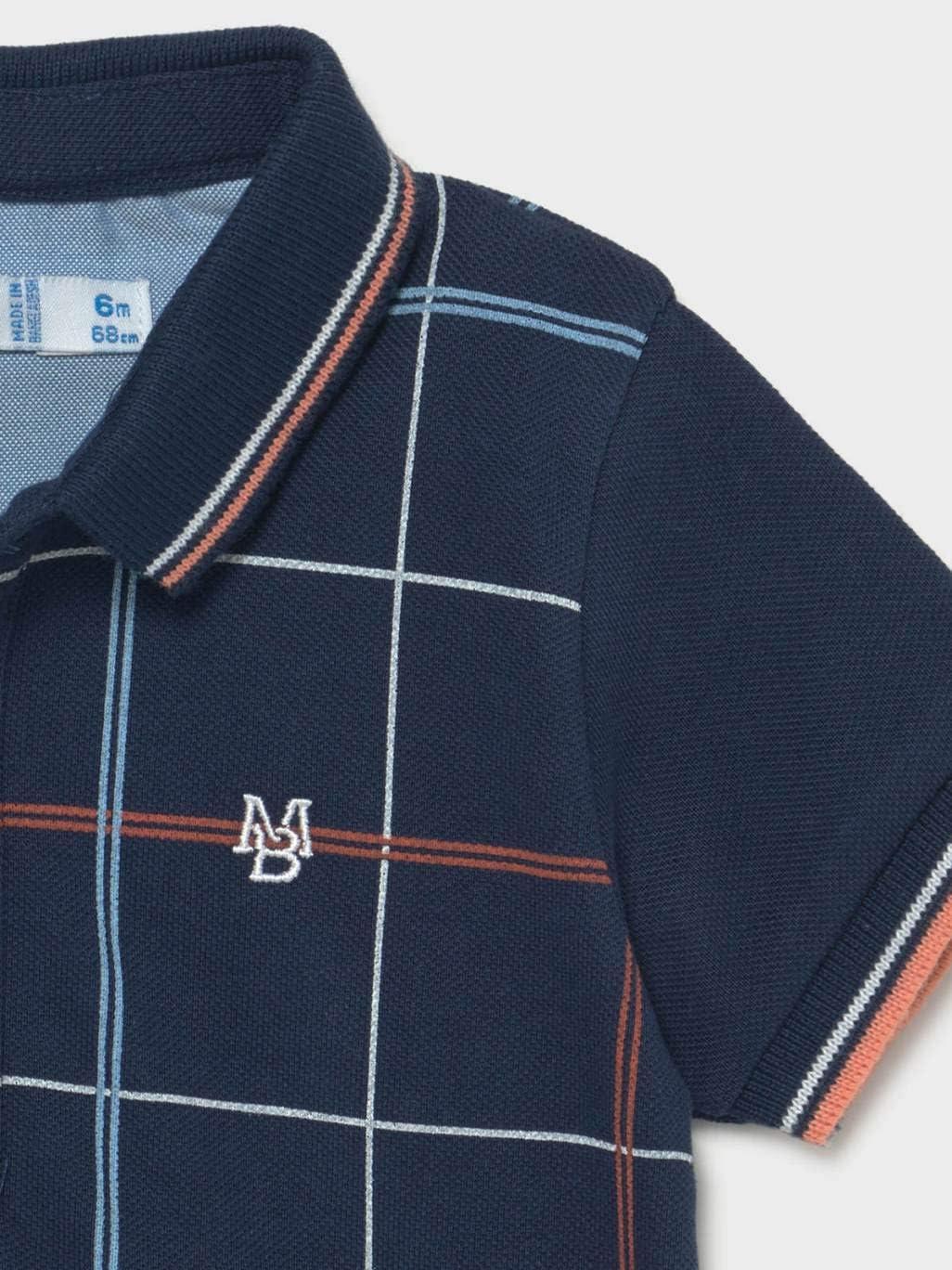 Mayoral s/s Plaid Polo for Baby-Boys Blue