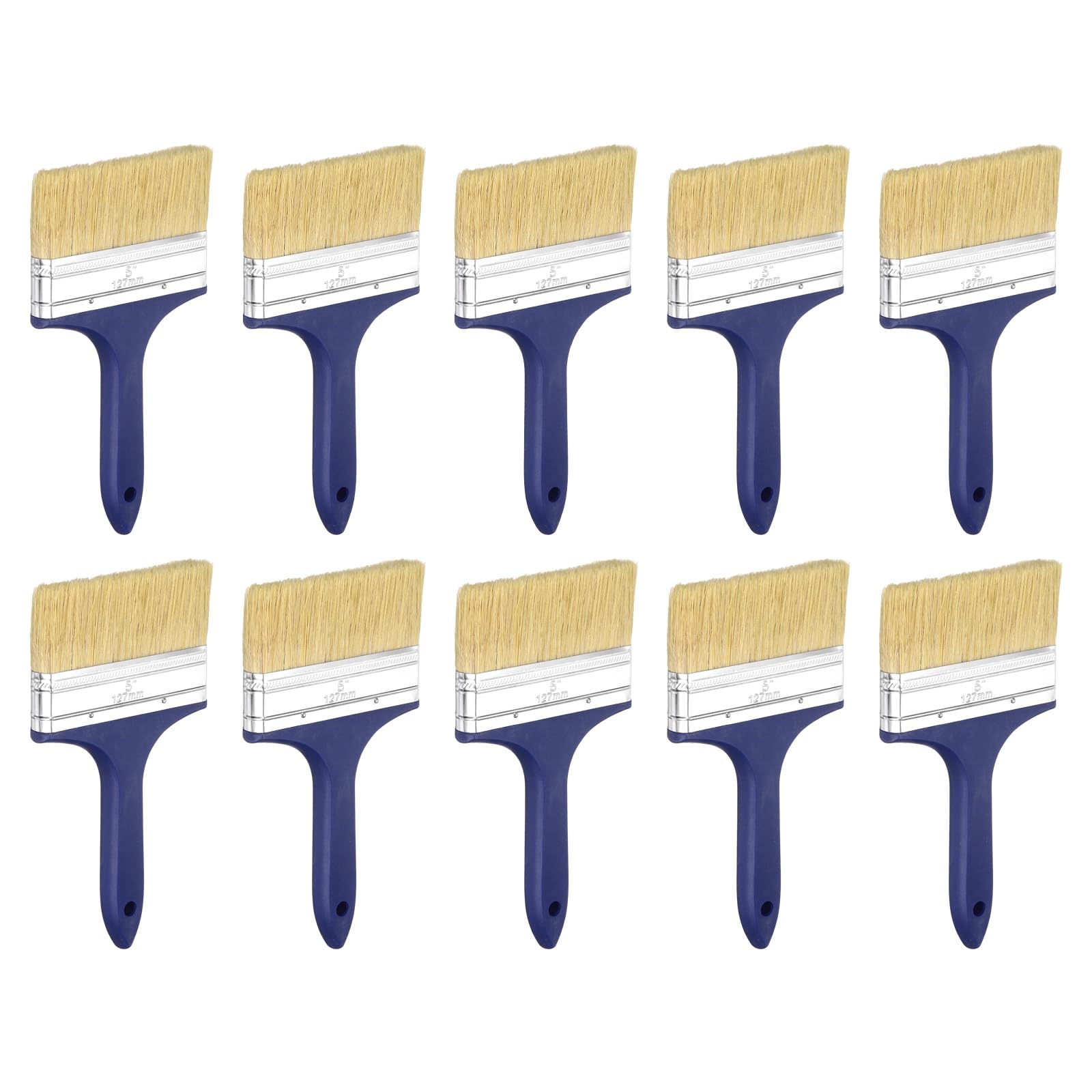 QUARKZMAN 10 Pcs Pinceaux À Peinture 5 inch Plat Fibres Pet Poils Bleu