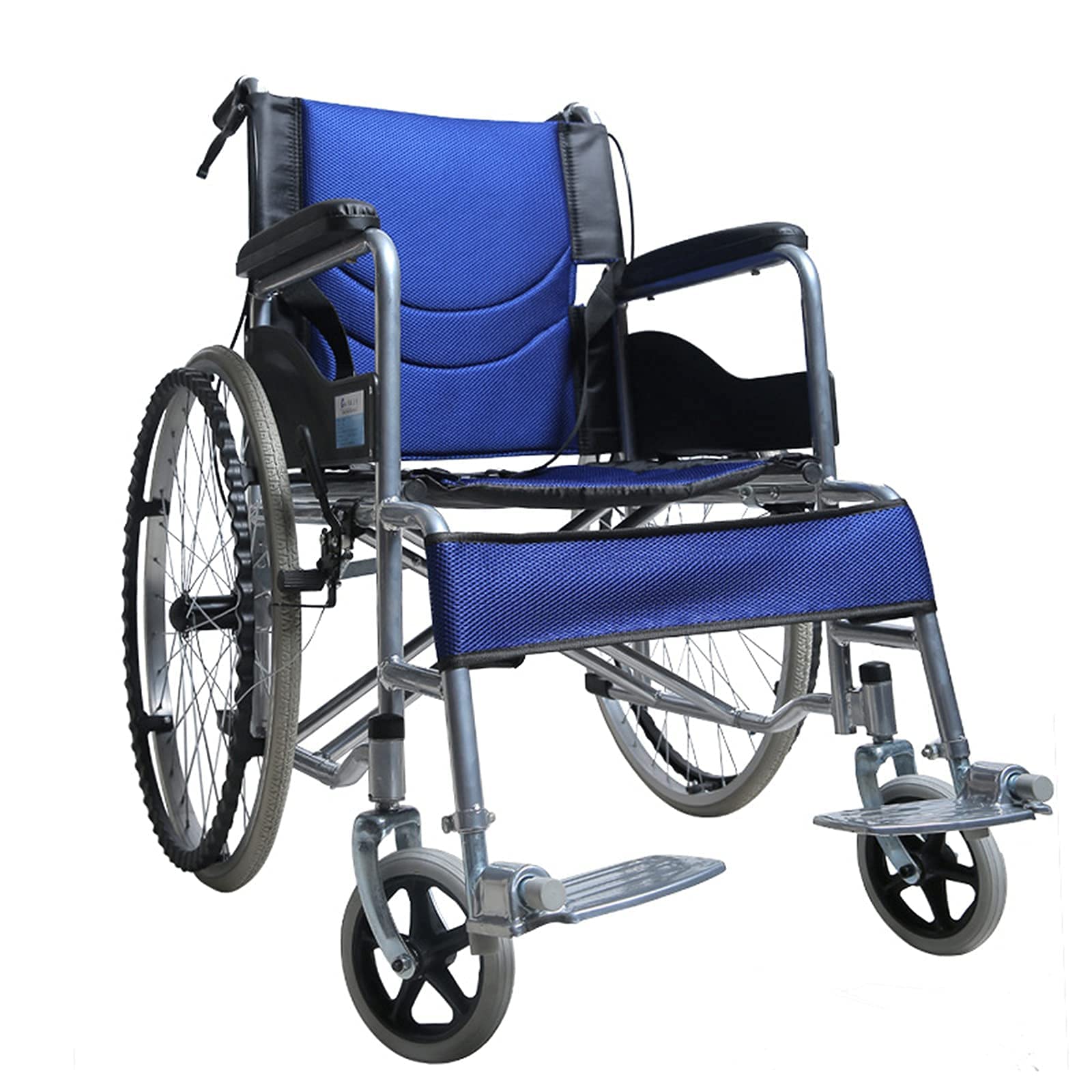 Sillas de Ruedas Silla de Ruedas Plegable, Doble de Freno Silla de Ruedas Manual de Viaje Ultraligera Plegable Portátil Segura Y Confortable para la Tercera Edad