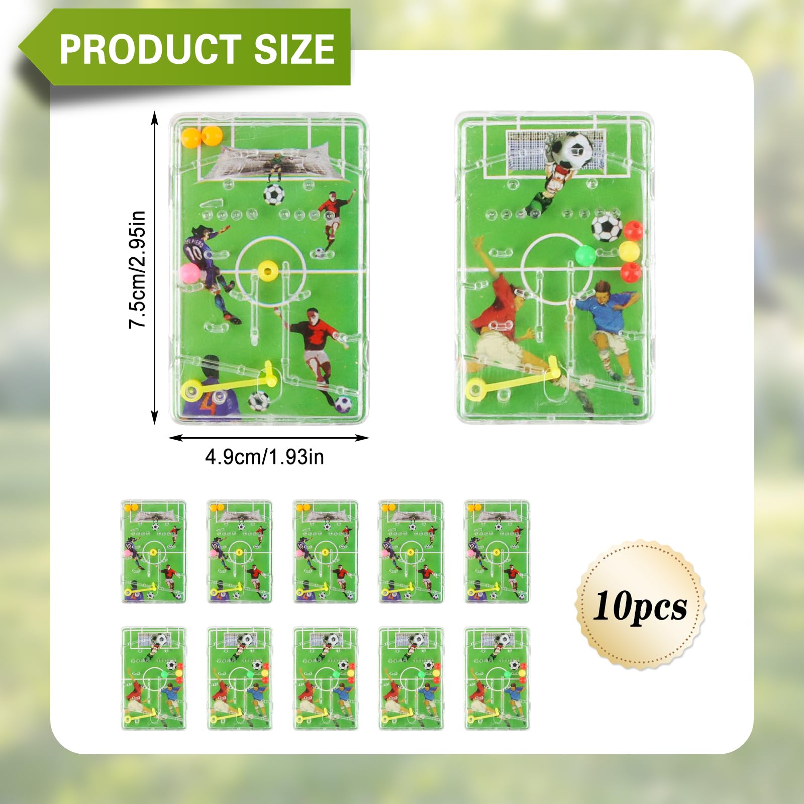 10 Juego de Pinball Fútbol, Juguetes Pinball ZoneYan, Mini Pinball para Niños, Pinball de Juguete, Juego de Paciencia de Fútbol, Fiesta de Cumpleaños para Niños, Juguetes Educativos para Niños