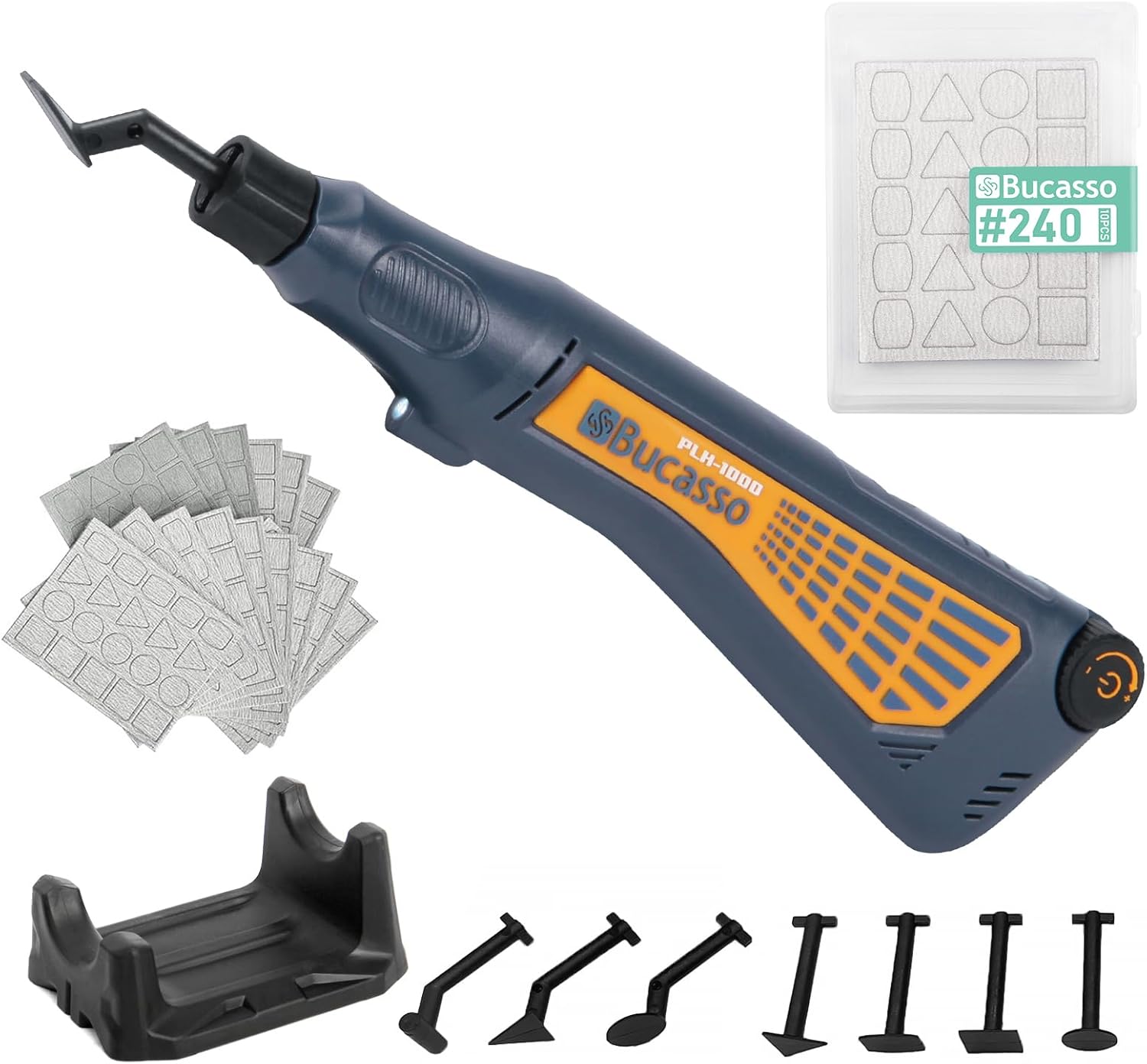 Cordless Pen Sander, Variable Speed and USB Charging with LED Light, and 10pcs 240-Grit Sandpaper Multi-Purpose Power Tool for Sanding, Polishing, Finishing, DIY Crafts