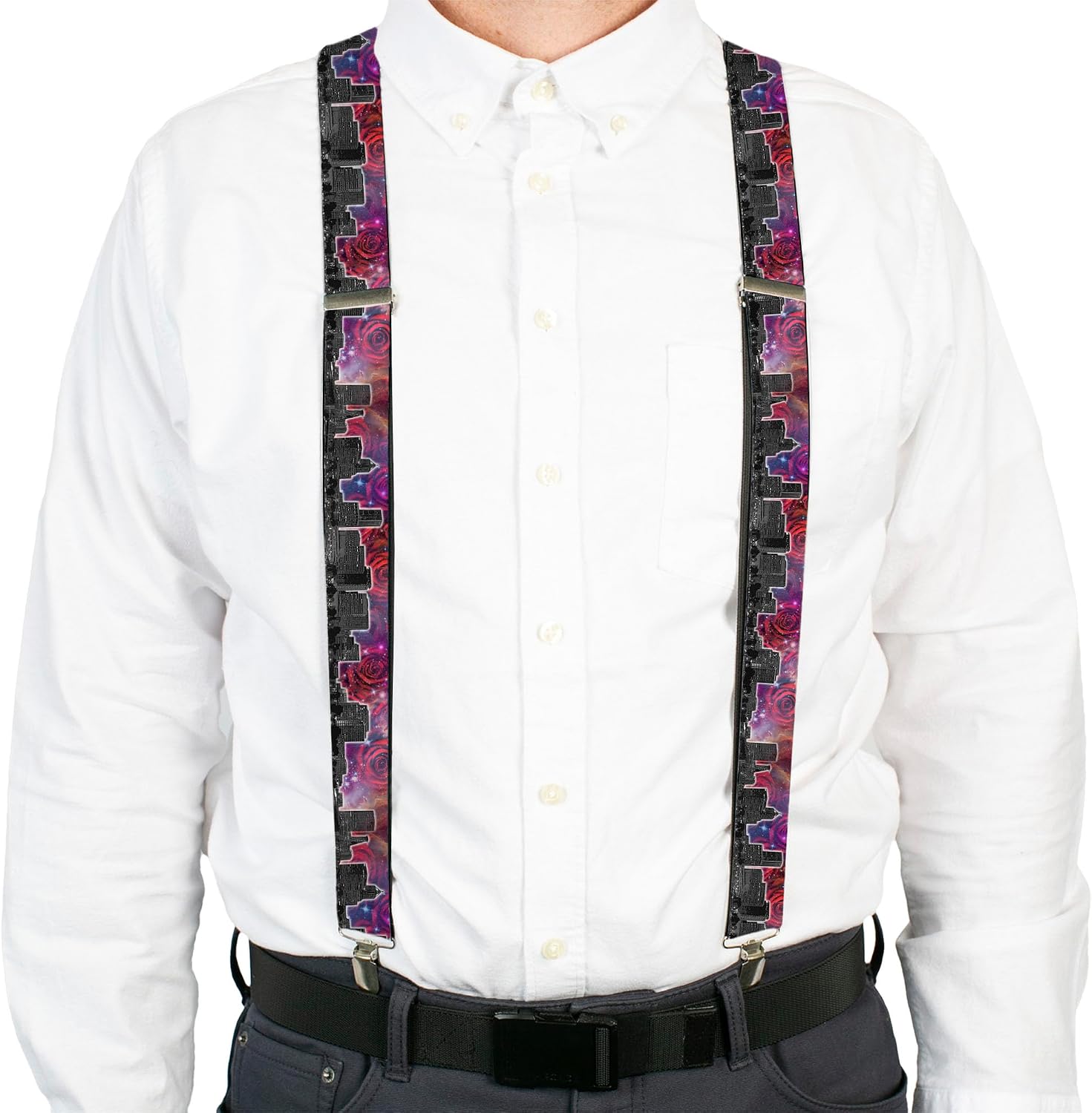 Buckle-Down Suspenders, Portland Vivid Skyline Cosmic Roses