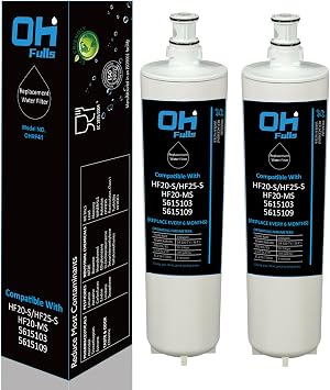 HF20-S HF20-MS HF25-S Water Filter Replacement, Compatible with 3M High Flow Series Cartridge Model HF20-S, 5615103/HF20-MS, 5615109/HF25-S, Water Filtration System, 2 Filters