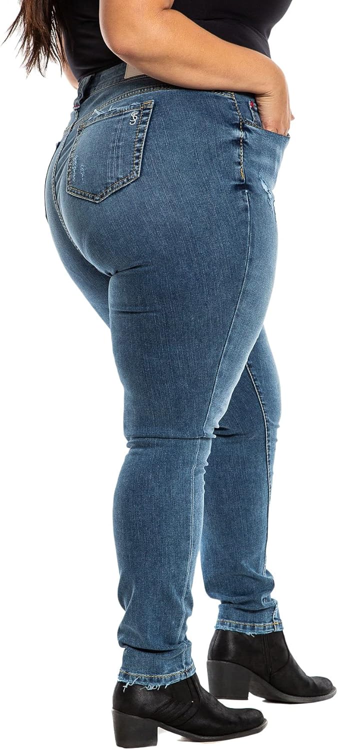 Slink - Premium Women's Plus Size Stretch High Rise Skinny Jeans (Indigo)