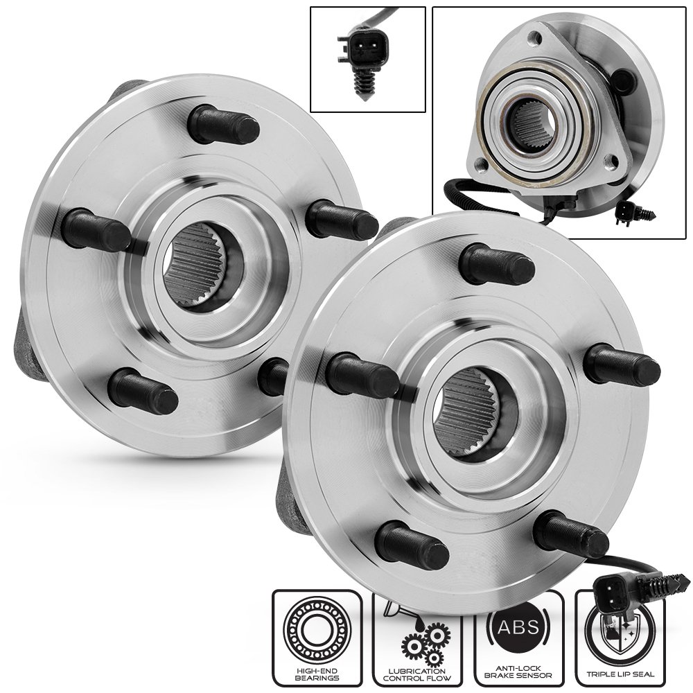 AKKON - for Dodge Nitro | Jeep Liberty 513270 Pair of 5-Bolt Front Wheel Hub and Bearing Assembly W/ABS