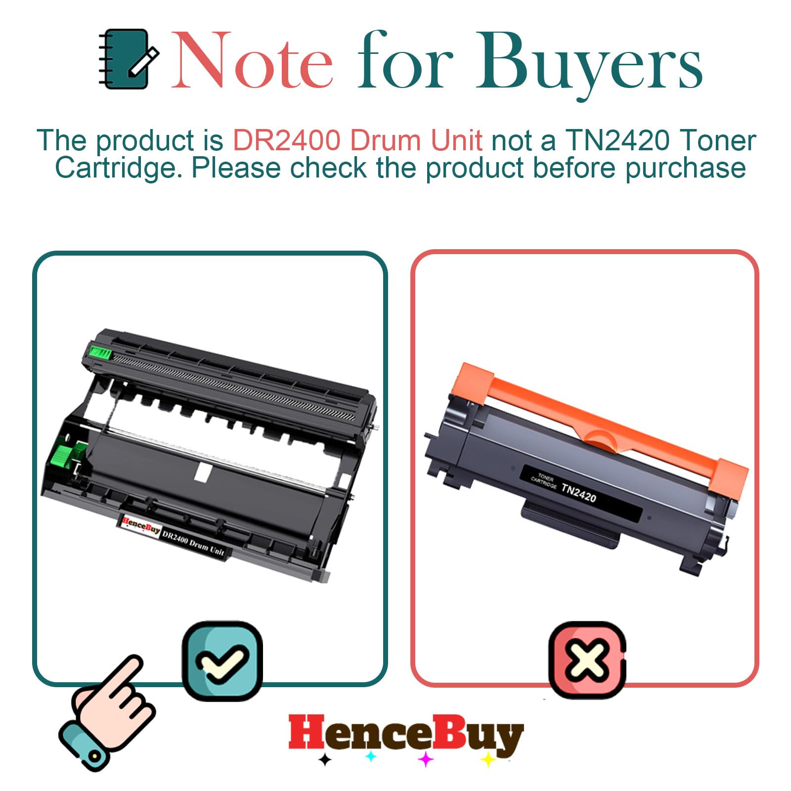 DR2400 DR-2400 Unità Tamburo Compatibile con Brother MFC-L2710DN MFC-L2710DW MFC-L2730DW L2750DW DCP-L2510D DCP-L2530DW DCP-L2550DN L2537DW HL-L2310D HL-L2350DW HL-L2357DW (confezione da 2)