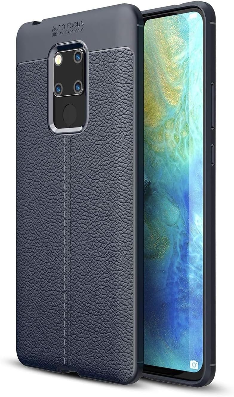 CruzerLite Huawei Mate 20X Case, Mate 20X Case, Flexible Slim Case with Leather Texture Grip Pattern and Shock Absorption TPU Cover for Huawei Mate 20X (Blue)