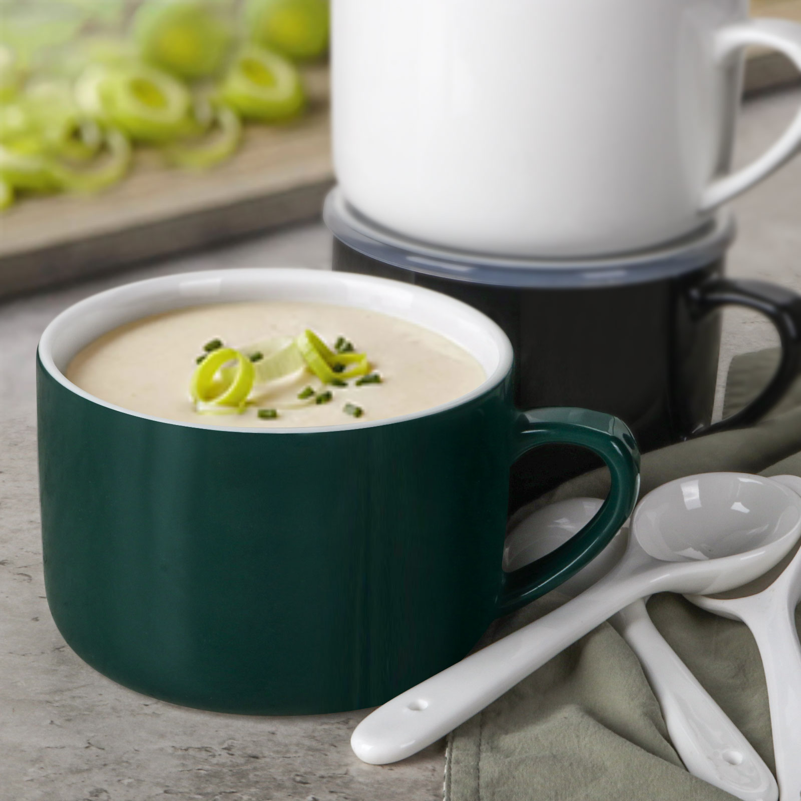 Amazon.com | Wareland Soup Bowls with Handles & Spoons, 30oz