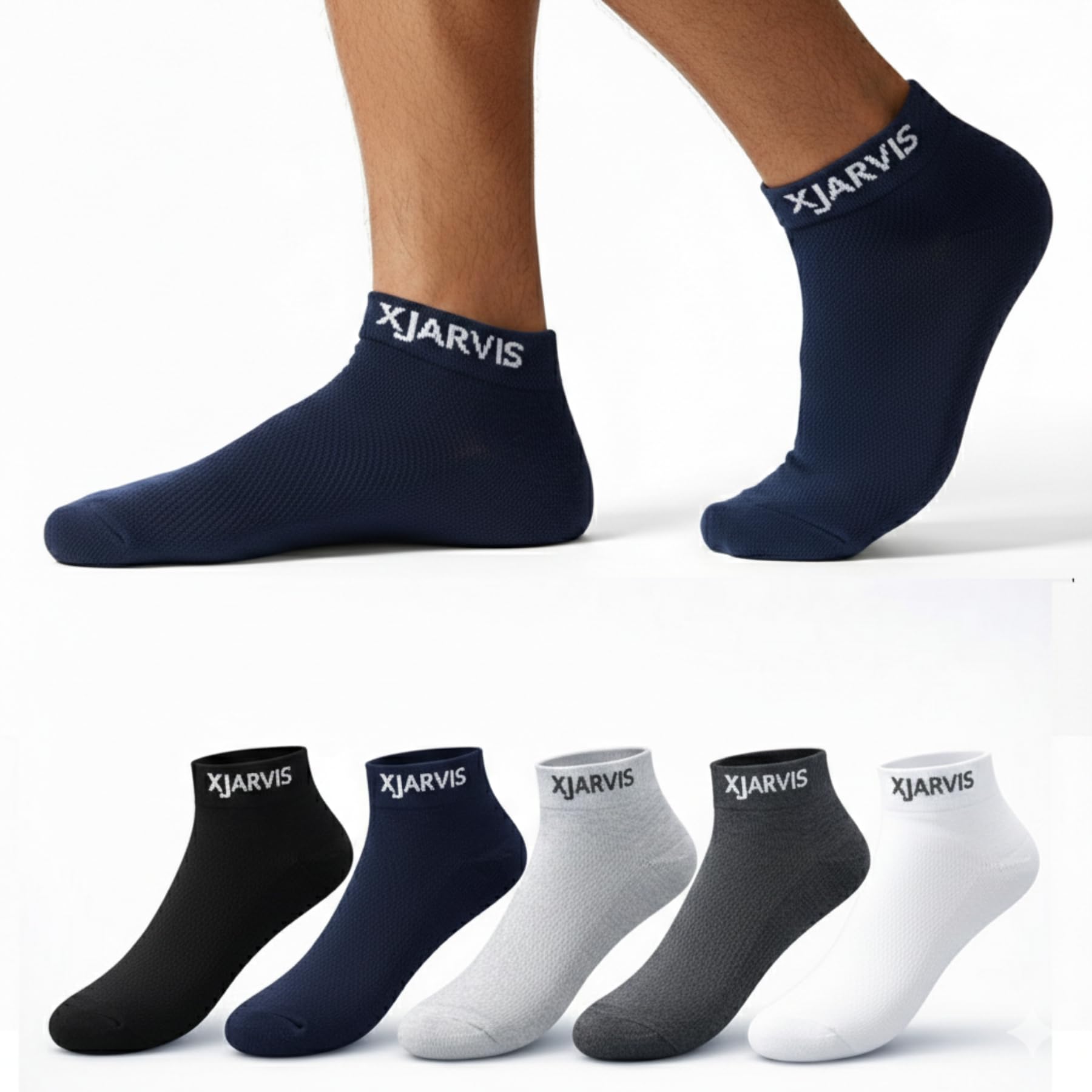 Ankle Length Cotton Bamboo Socks For Men & Women | Soft & Breathable |Sports Half Terry Cushion Towel |Ideal for Gym, Running & Casual Wear |Odor Free, Pack of 5, Free Size