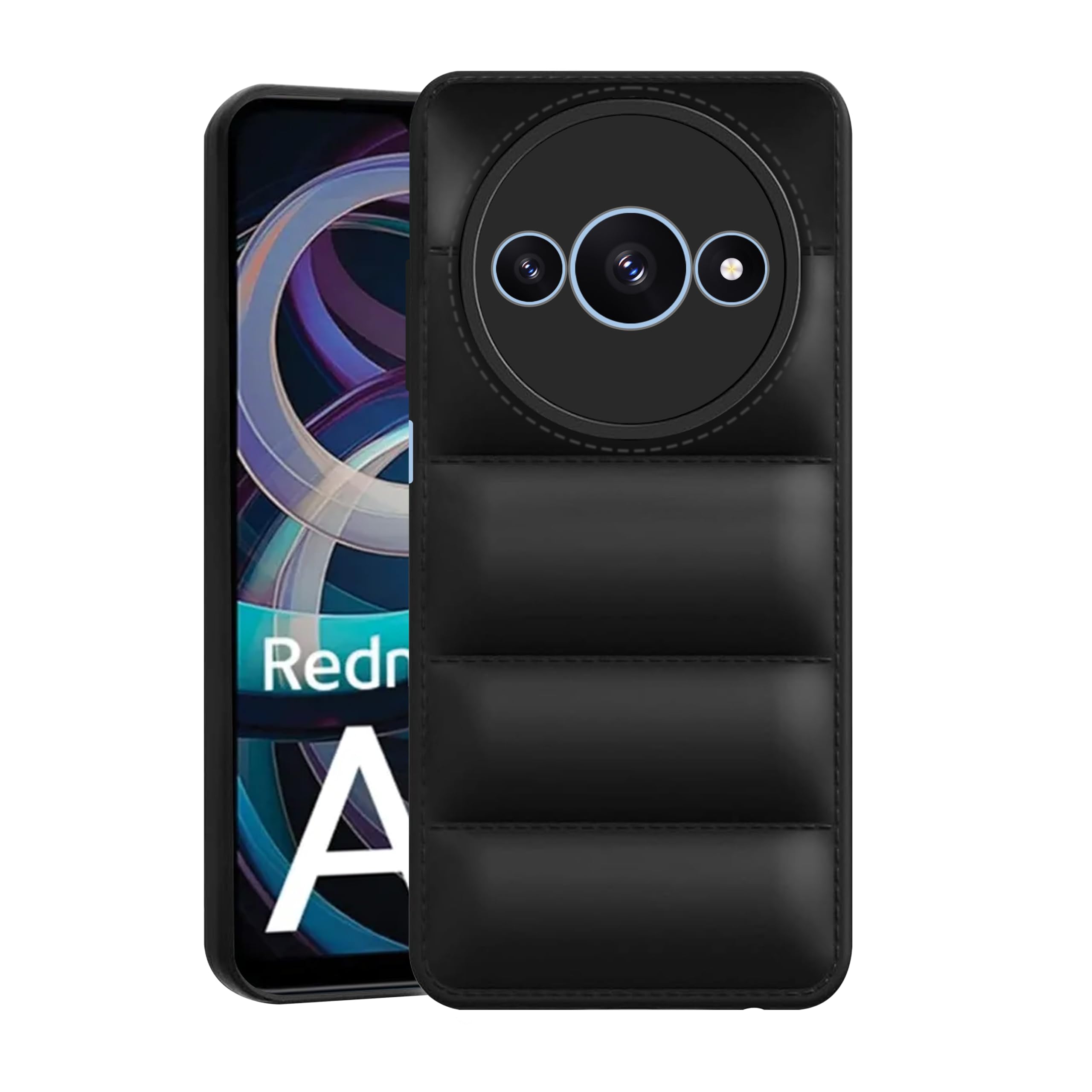 CEDO Redmi A3 / Redmi A3x / Poco C61 (4G) Back Cover | Camera Bump & 360° Flexible Puff Armor Protection | Matte Soft Silicon Shock Proof Rubberised Back Case Cover (Black) (B0DB2FP7DS) Amazon Price History, Amazon Price Tracker