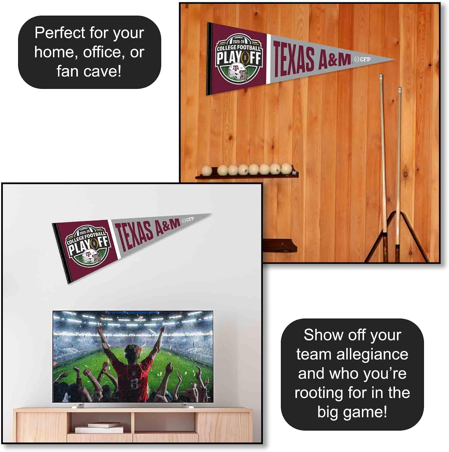 Texas A&M Aggies 2025 College Football Playoffs Pennant Flag