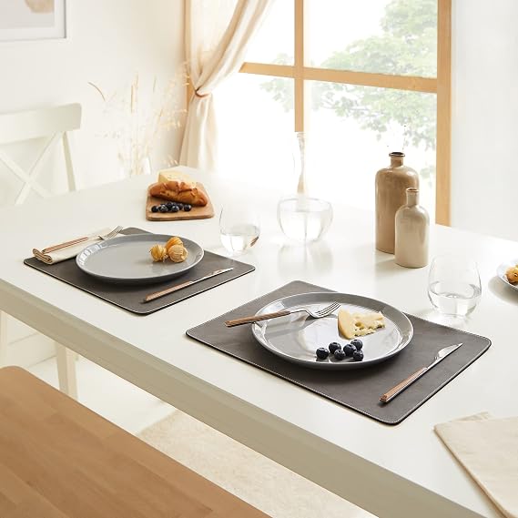 Ocean Home Textile 2-Piece Gray Color Leather American Serving 40 x 30 cm