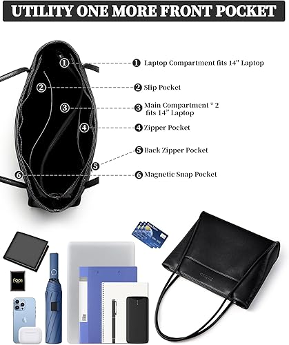 Miniatura 3 de Blofinche Monederos de cuero genuino para mujer, bolso de hombro real, estilo vintage gracia para el trabajo, las señoras portátiles de viaje