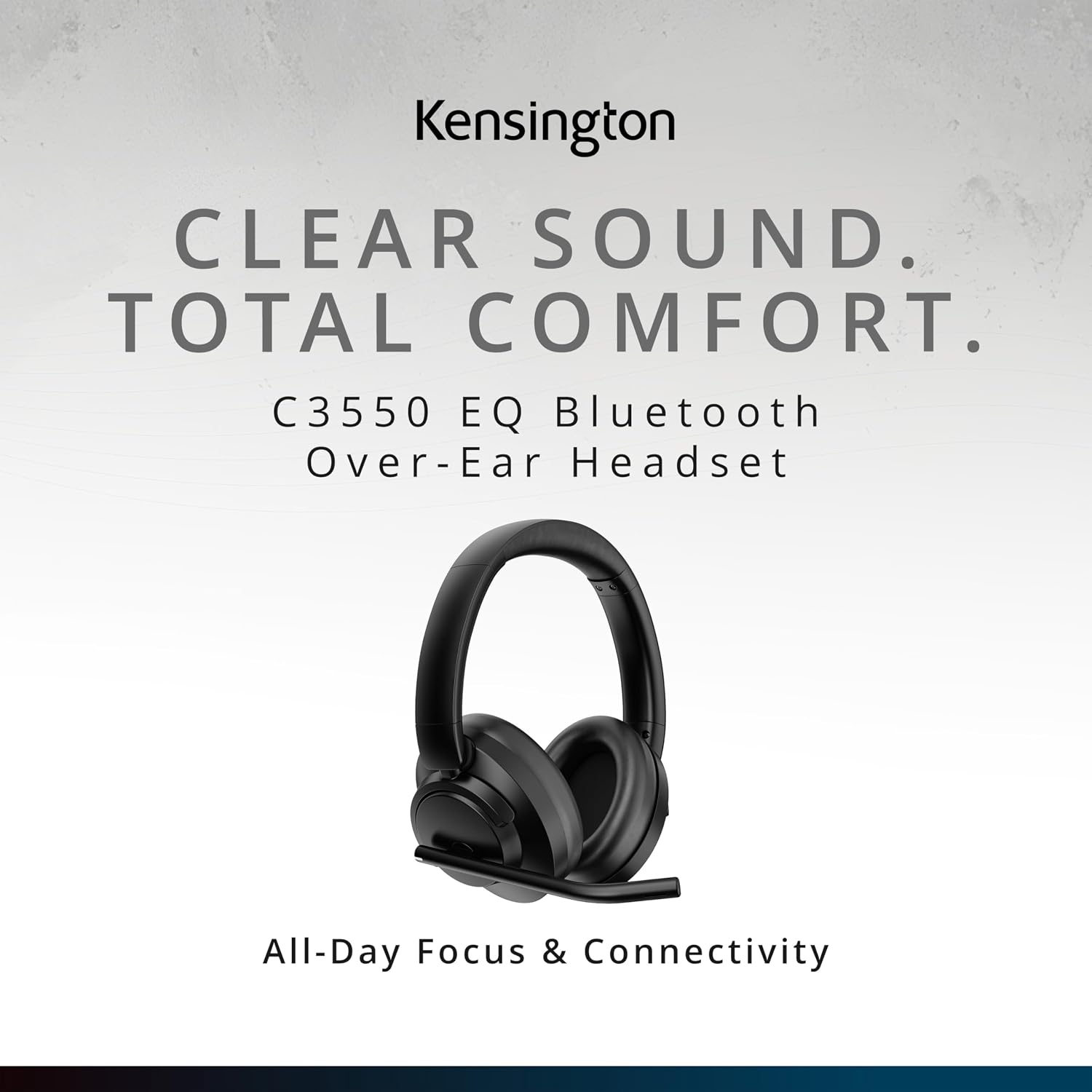 Kensington C3550 EQ Bluetooth® Over‑Ear Headset with Hybrid ANC, ENC Noise‑Cancelling Mic, Flip‑to‑Mute Boom, Multipoint Connection & 70‑Hour Battery Life